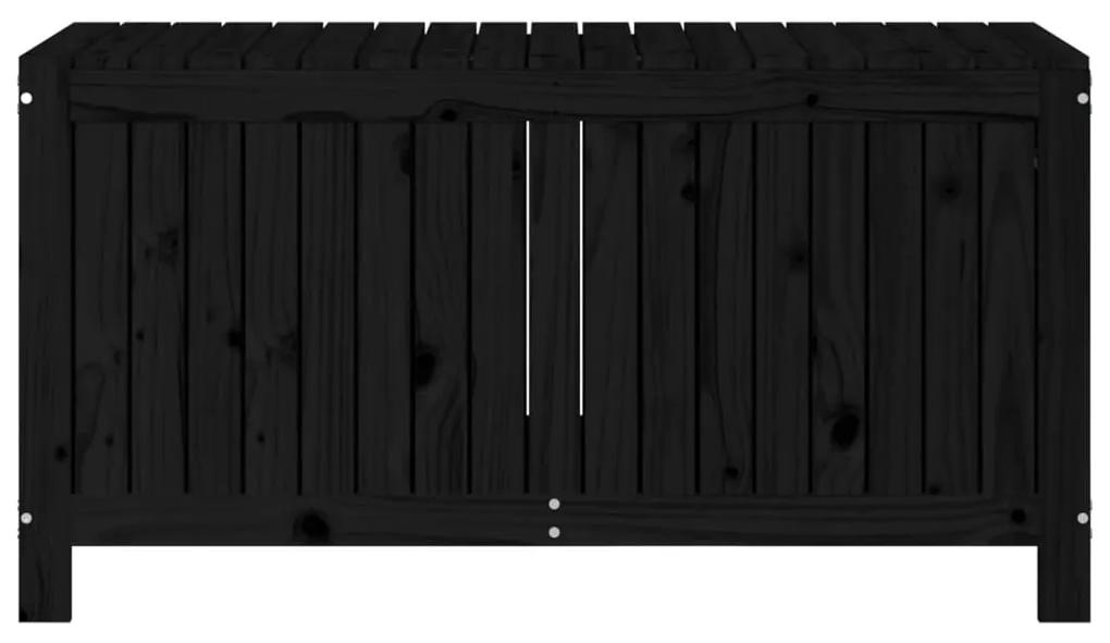 vidaXL Κουτί Αποθήκευσης Κήπου Μαύρο 121x55x64 εκ. Μασίφ Ξύλο Πεύκου