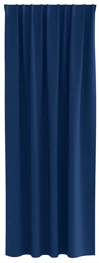 vidaXL Κουρτίνες με κουρτίνες 2 pcs Σκούρο Μπλε 225x140εκ. Πολυεστέρας