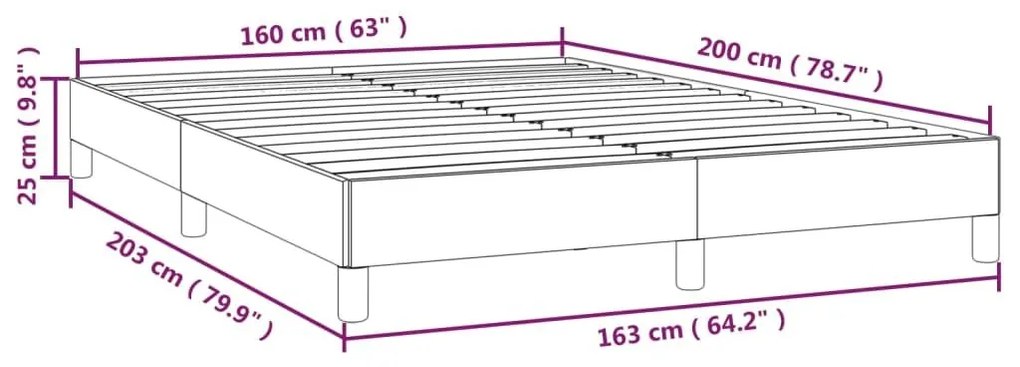 Σκελετός Κρεβατιού Χωρίς Στρώμα Μαύρο 160x200 εκ. Βελούδινο - Μαύρο