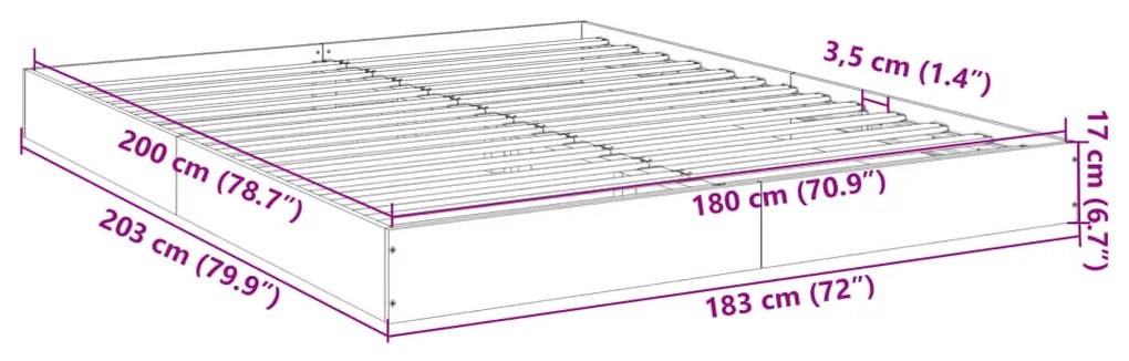 ΠΛΑΙΣΙΟ ΚΡΕΒΑΤΙΟΥ ΓΚΡΙ ΣΚΥΡΟΔΕΜΑΤΟΣ 180X200 ΕΚ. ΕΠΕΞΕΡΓ. ΞΥΛΟ 842003