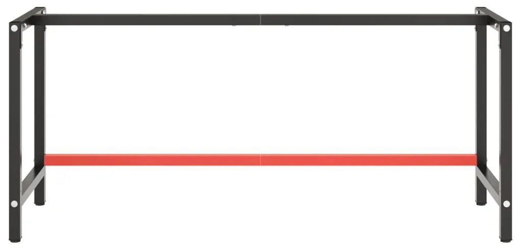 vidaXL Σκελετός Πάγκου Εργασίας Ματ Μαύρο & Ματ Κόκκινο 180x57x79 εκ.