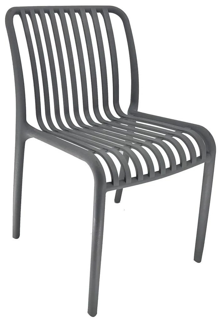 MODA-Ν Καρέκλα Στοιβαζόμενη PP, Απόχρωση Γκρι 51x57x78cm