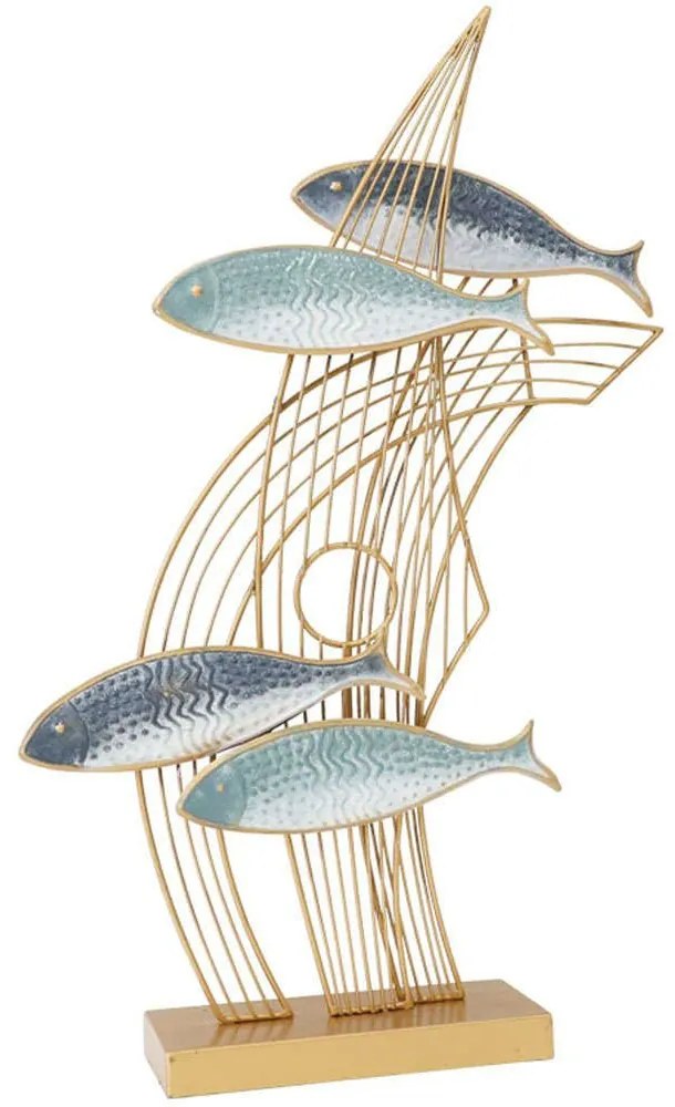 Διακοσμητικά Ψαράκια 15-00-94220 36,8x8,9x61,6cm Blue-Gold Marhome Metal