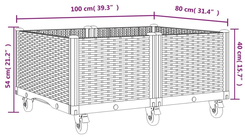 ΖΑΡΝΤΙΝΙΕΡΑ ΚΗΠΟΥ ΜΕ ΡΟΔΑΚΙΑ ΑΝ.ΓΚΡΙ 100X80X54ΕΚ ΠΟΛΥΠΡΟΠΥΛΕΝΙΟ 367982