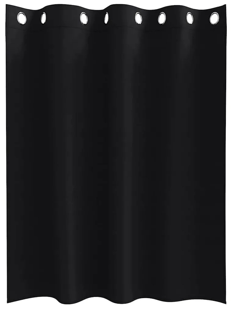 vidaXL Κουρτίνες με κουρτίνες 2 pcs Μαύρο 140x140cm Πολυεστέρας