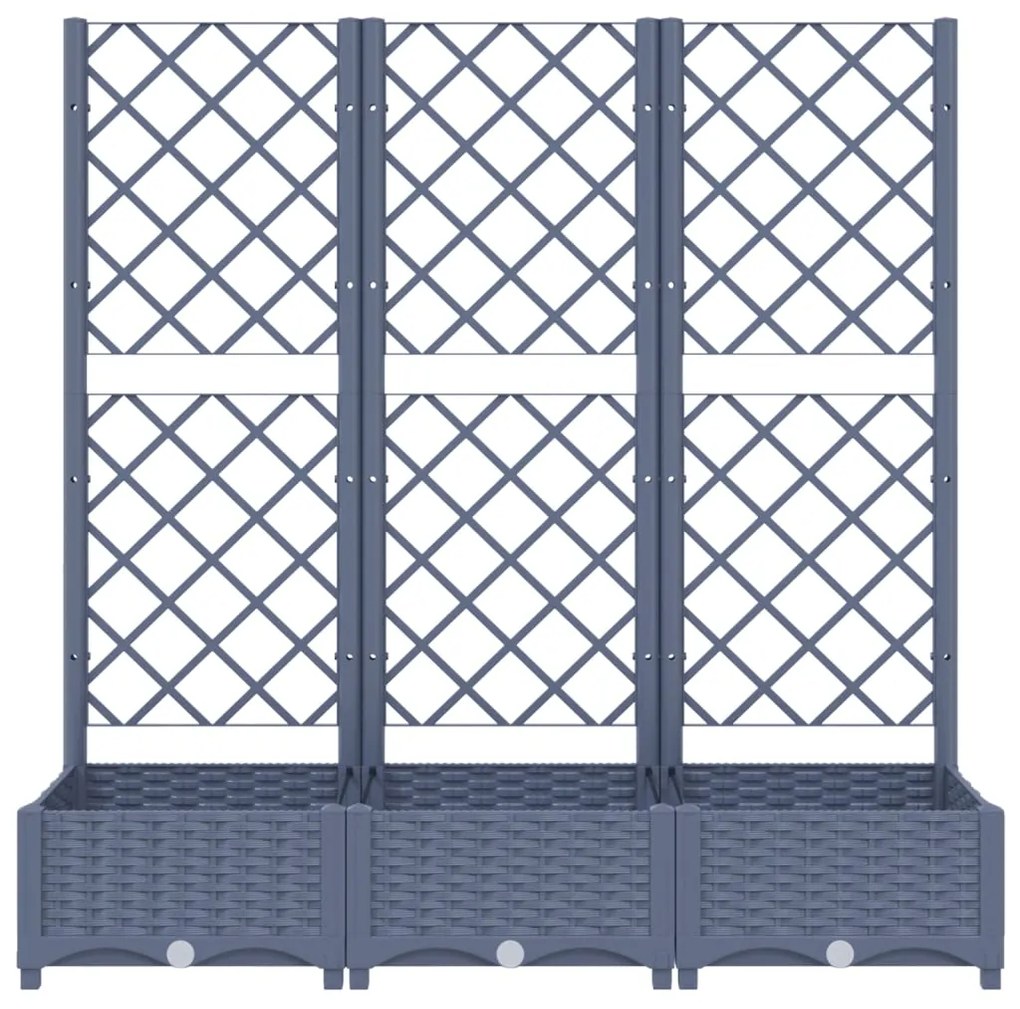 Ζαρντινιέρα Κήπου με Καφασωτό Μπλε Γκρι 120x40x121,5εκ από PP 318252