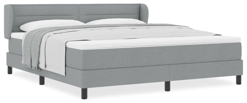 vidaXL κρεβάτι Box Spring με στρώμα ανοιχτό γκρι 180x200 εκ. ύφασμα