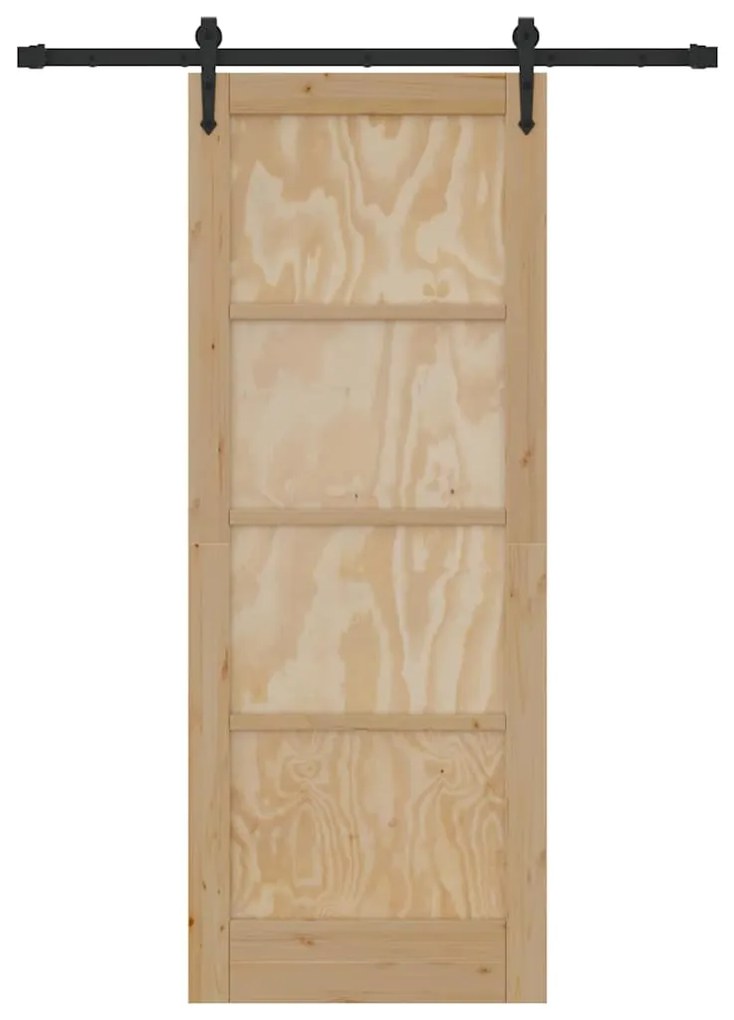 vidaXL Συρόμενη Πόρτα ORKDAL Καφέ 78 x 202 εκ. Μασίφ ξύλο πεύκου