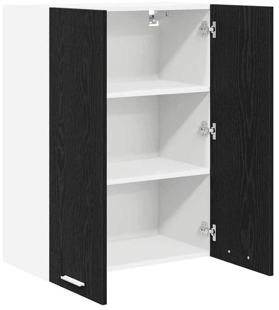 vidaXL Κρεμαστό ντουλάπι με αποθήκευση Μαύρη Οξυά 60 x 31 x 80 εκ.