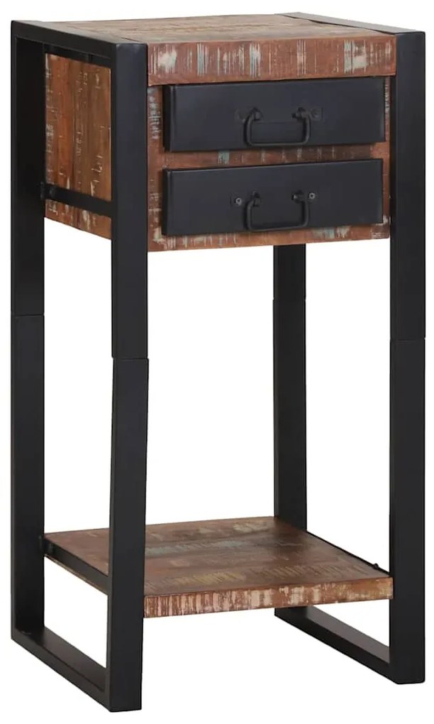 vidaXL Κομοδίνο Πολύχρωμο 40x40x80 εκ. Μασίφ Ανακυκλωμένο Ξύλο