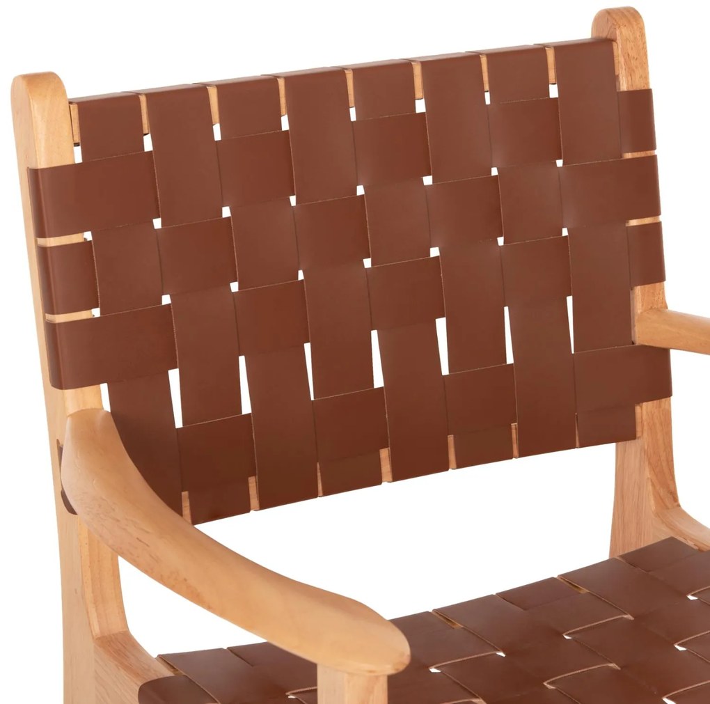 Πολυθρόνα FELIPE Ξύλο Toon με Καφέ PU 62x59x86Yεκ. 62x59x86 εκ.