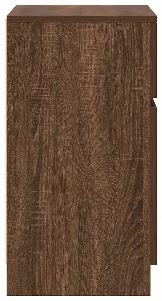 Κομοδίνα 2 τεμ. Καφέ Δρυς 39x35x65 εκ. Επεξεργασμένο Ξύλο - καφέ δρυς