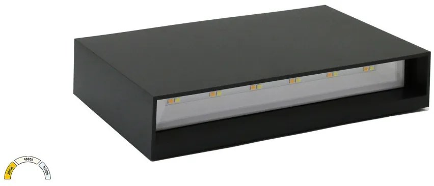 Απλίκα Φωτιστικό Τοίχου LED 12W Up-Down ΙΡ65 3CCT Lumen-9-91218-Ανθρακί 9-91218