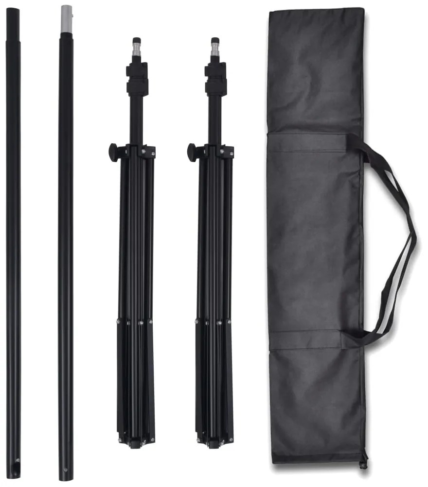 vidaXL Κιτ Στούντιο με 3 Βαμβακερά Φόντα και Ρυθμιζόμενη Βάση 3 x 5 μ.