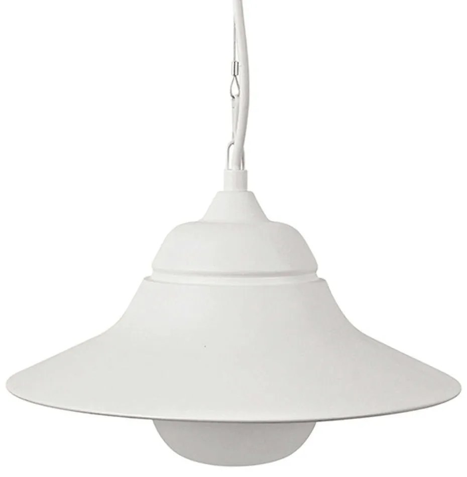 Φωτιστικό Οροφής Εξωτερικού Χώρου JULIE1PWH Φ34cm 1xE27 IP44 White Aca Steel,Glass