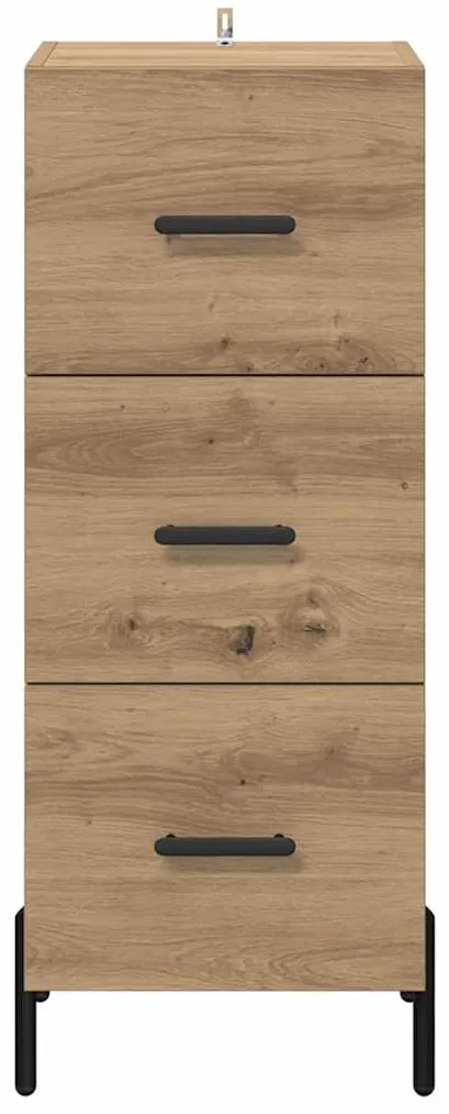 vidaXL Πλαϊνό γραφείο με συρτάρι artisan δρυς 34 x 34.5 x 90 εκ