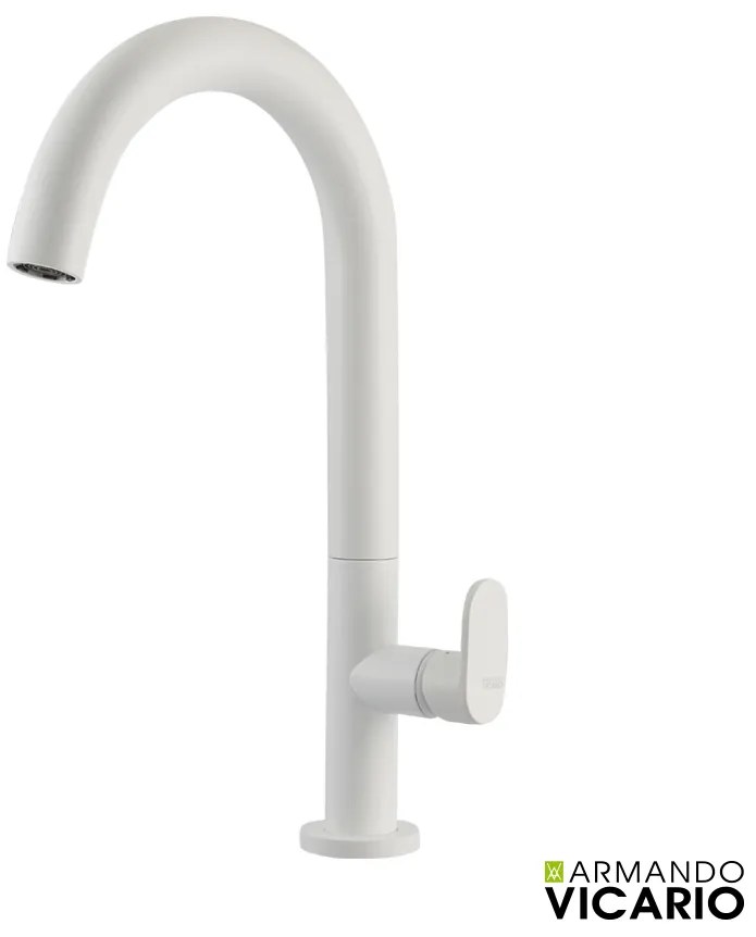 Μπαταρία Νιπτήρα Υψηλή με Βαλβίδα Clic-Clac Slim Vicario White Matt 500041-300