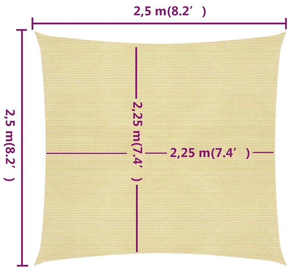 vidaXL Πανί Σκίασης Μπεζ 2,5 x 2,5 μ. από HDPE 160 γρ./μ²