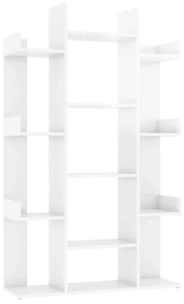 vidaXL Βιβλιοθήκη Γυαλιστερό Λευκό 86 x 25,5 x 140 εκ. από Μοριοσανίδα