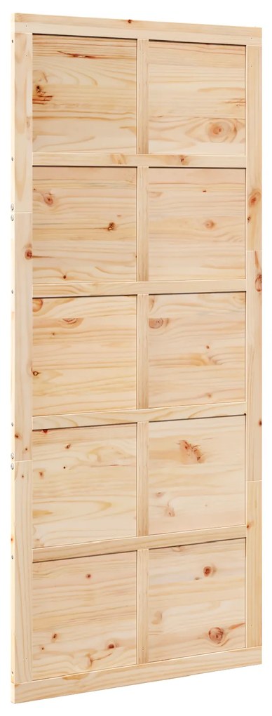 vidaXL Πόρτα αχυρώνα Καφέ 100 x 210 cm Μασίφ ξύλο πεύκου