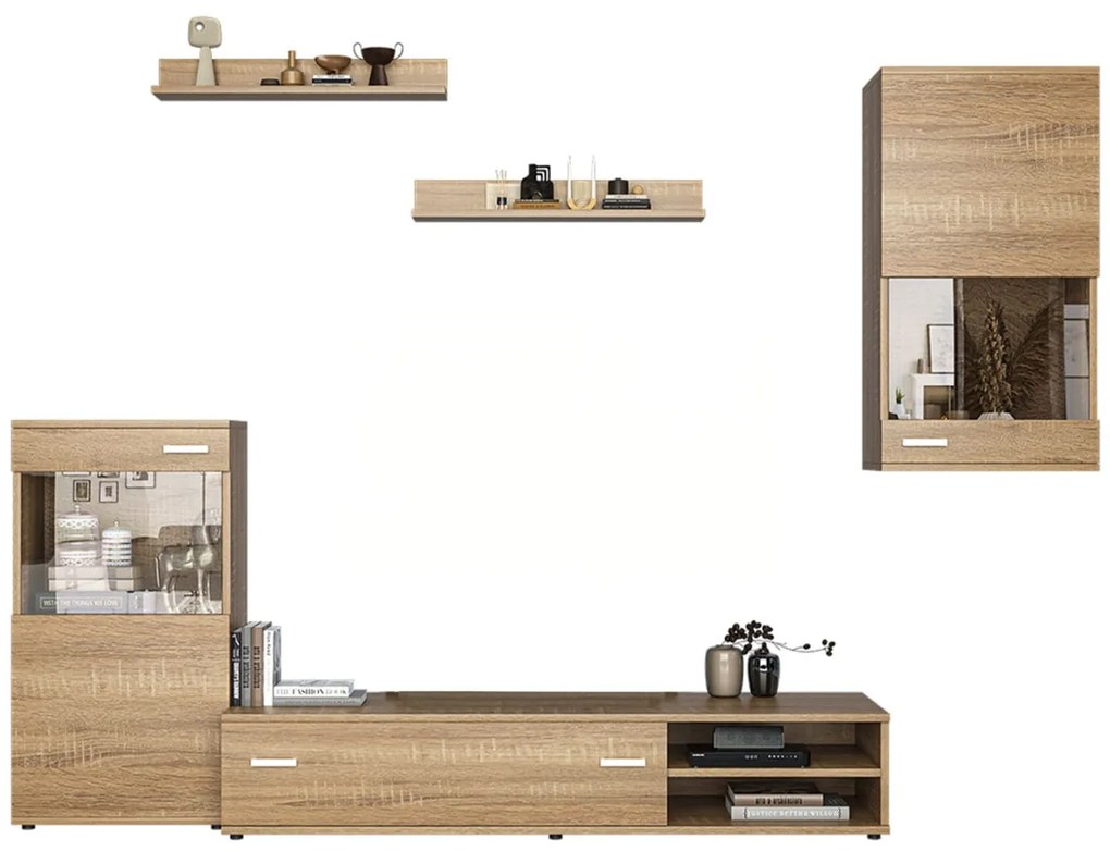 Σύνθετο Σαλονιού PLANETA Truffel Oak Μ200xΒ42xΥ186εκ.