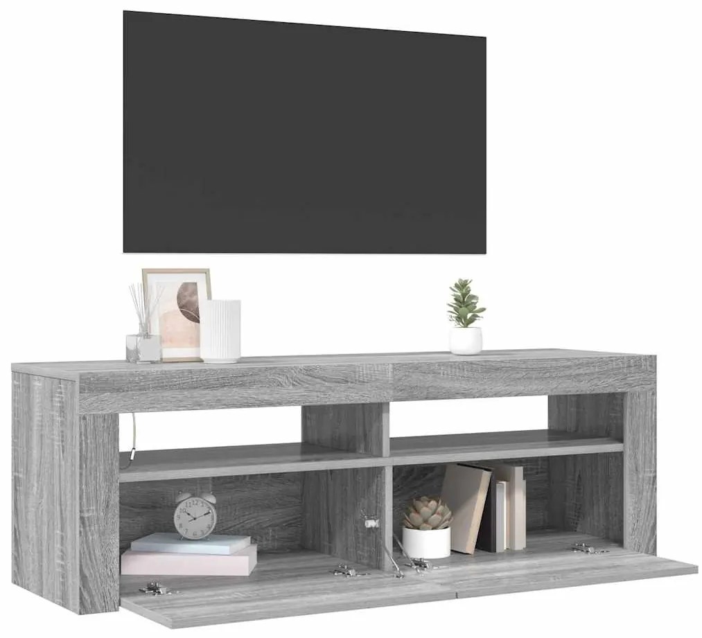 vidaXL Έπιπλο Τηλεόρασης με LED Γκρι Sonoma 120x35x40 εκ.