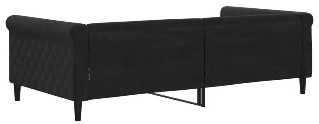 vidaXL Καναπές Κρεβάτι Μαύρος 100 x 200 εκ. Βελούδινος