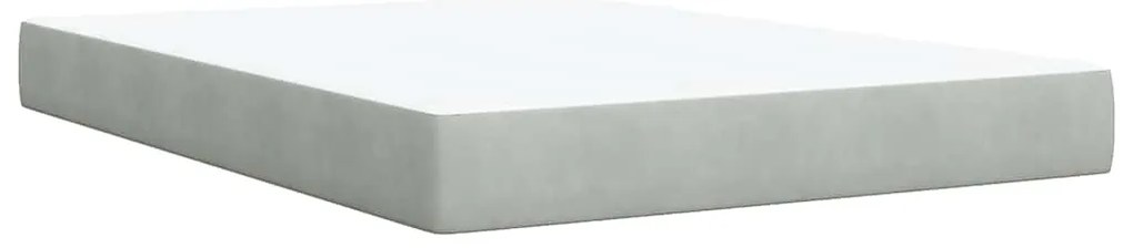 vidaXL Κρεβάτι Boxspring με Στρώμα Ανοιχτό Γκρι 160x200 εκ. Βελούδινο