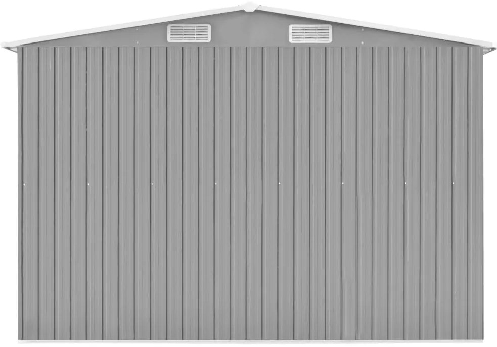 vidaXL Αποθήκη Κήπου Γκρι 257 x 489 x 181 εκ. από Μέταλλο