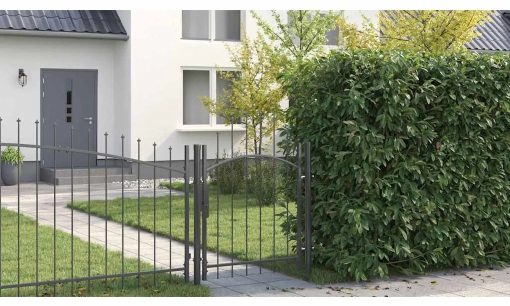 vidaXL Πύλη Κήπου με κλειδαριά Γκρι 100 x 150 cm Ατσάλι