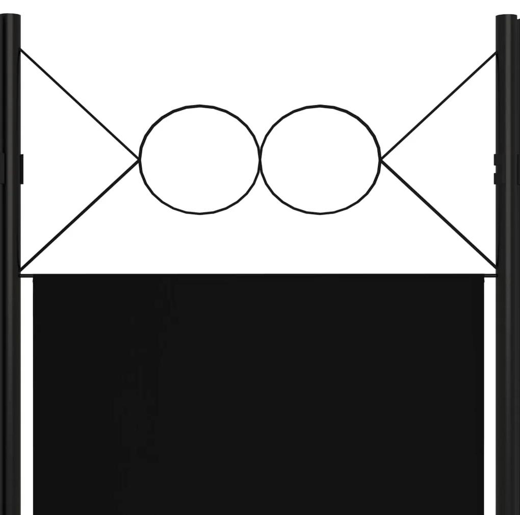 vidaXL Διαχωριστικό Δωματίου με 5 Πάνελ Μαύρο 200 x 180 εκ.