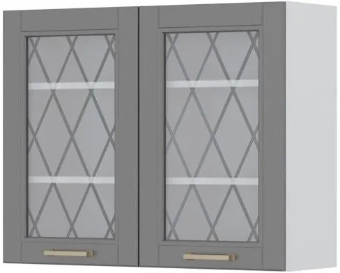 Ντουλάπι κρεμαστό Tahoma V7-90-2KS με βιτρίνα-Γραφίτης