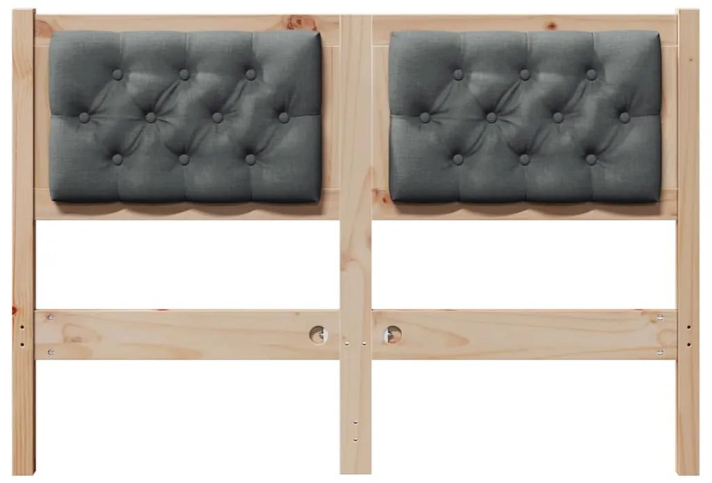 vidaXL Κεφαλάρι Άλλο Καφέ και σκούρο γκρι 135 cm Μασίφ ξύλο πεύκου