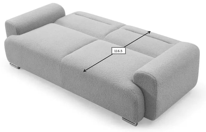 Kαναπές τριθέσιος Harmonious μπουκλέ μπεζ 223x42x114εκ 223.5x92x81 εκ.