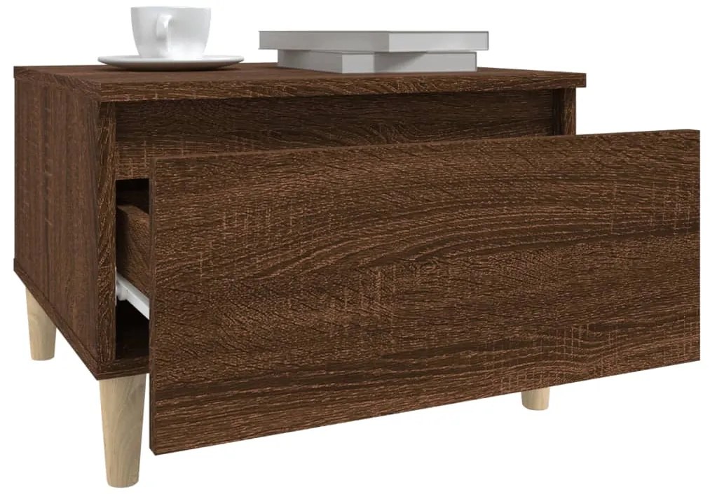 vidaXL Τραπεζάκια Σαλονιού 2 τεμ Καφέ Δρυς 50x46x35 εκ. Επεξ. Ξύλο