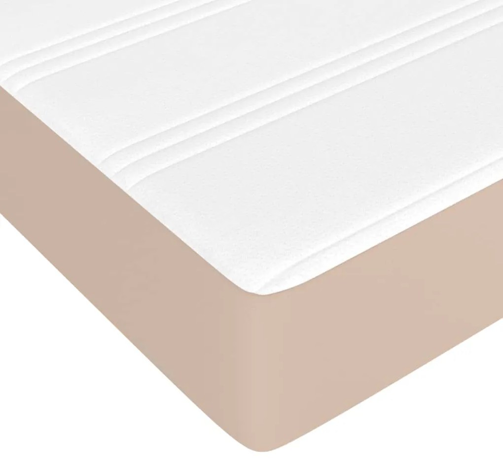 Κρεβάτι Boxspring με Στρώμα Καπουτσίνο 160x200εκ.από Συνθ.Δέρμα - Καφέ