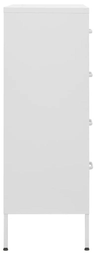 vidaXL Συρταριέρα Λευκό 80 x 35 x 101,5 εκ. από Ατσάλι