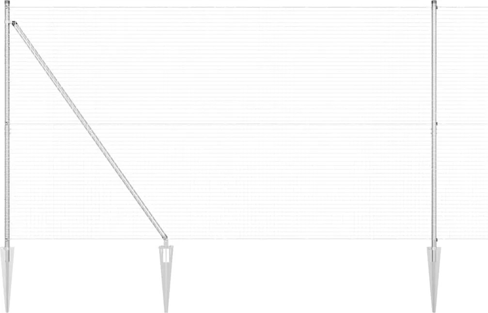 vidaXL Στύλος Περιφράξεων Ασημί