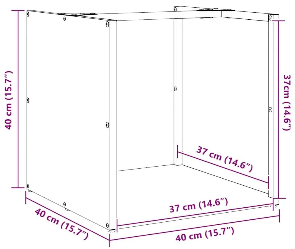 Ράφι για καυσόξυλα 40x40x40 cm Ατσάλι σκληρυθέν στον αέρα - Ασήμι