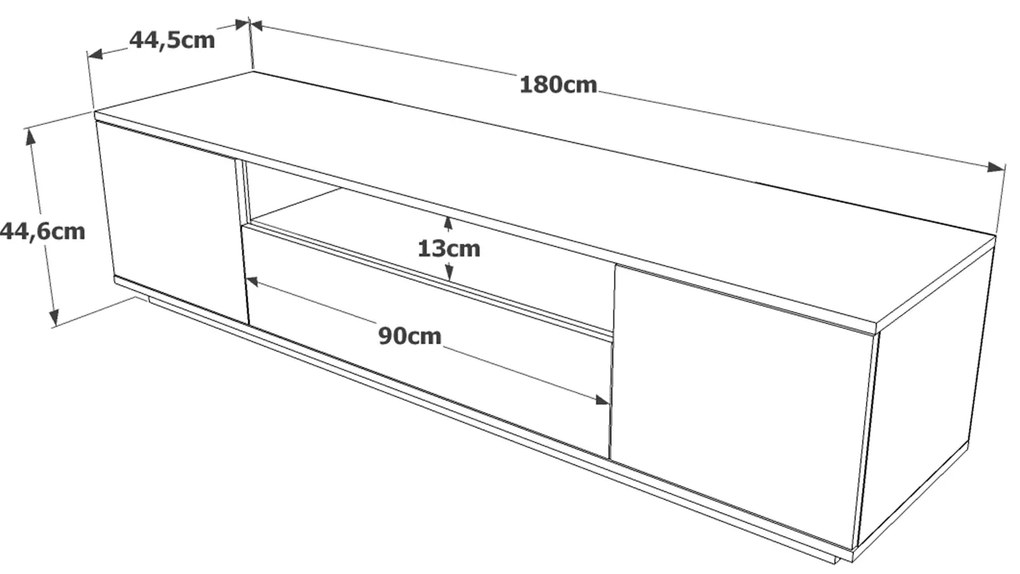 Έπιπλο τηλεόρασης &quot;VIANA&quot; σε χρώμα atlantic pine/ανθρακί 180x45x45