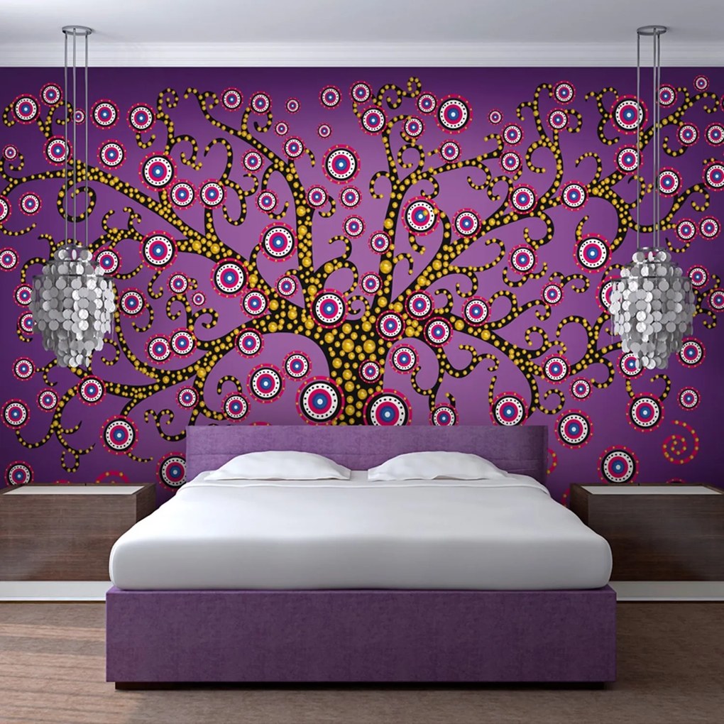 Φωτοταπετσαρία - abstract: tree (violet) 350x270