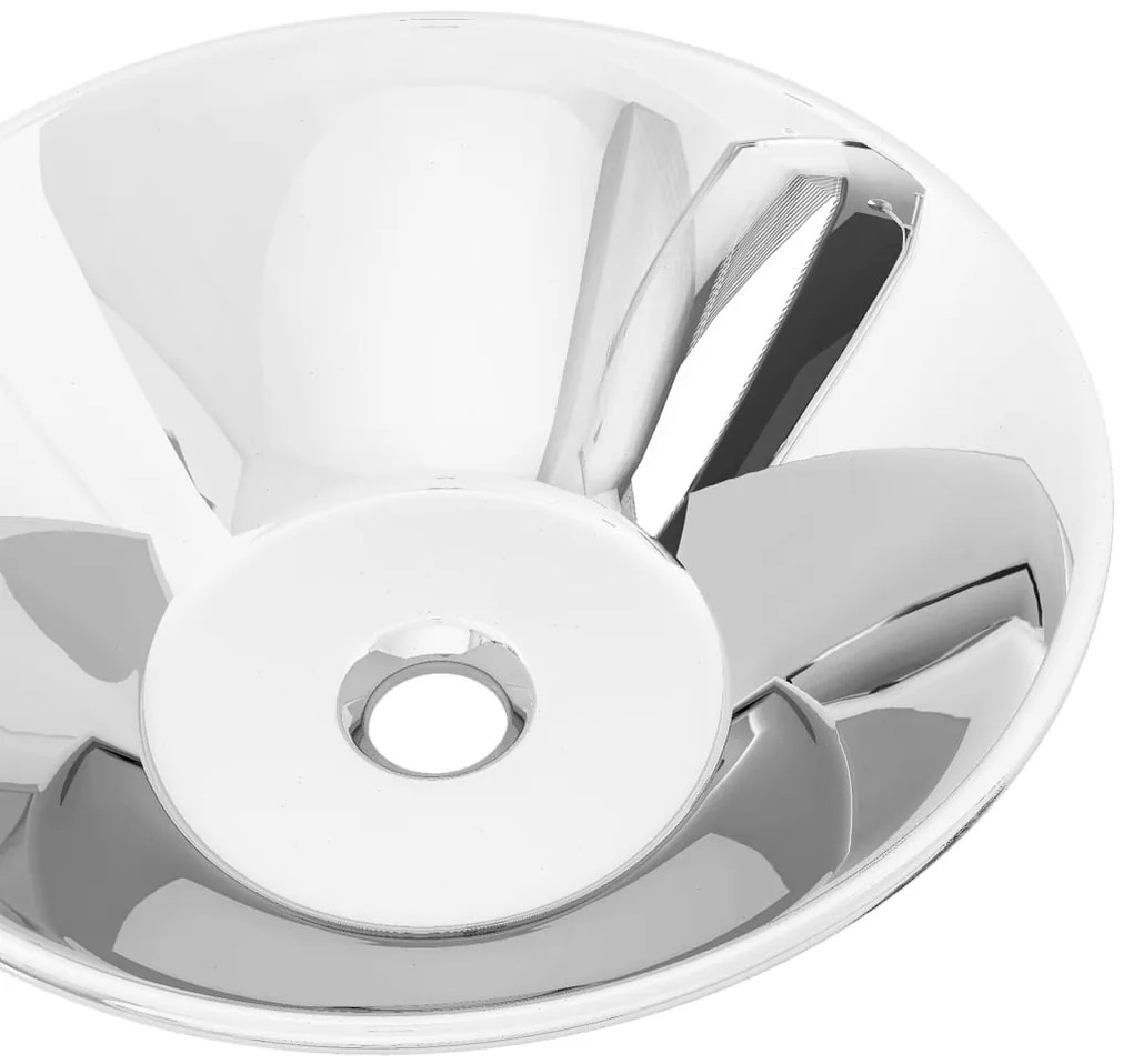 vidaXL Νιπτήρας Ασημί 42 x 14 εκ. Κεραμικός