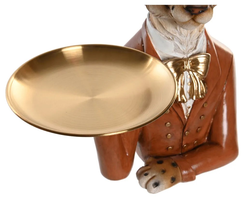 Διακοσμητική Φιγούρα DKD Home Decor 17,5 x 11 x 23,5 cm Μπλε Χρυσό Καφέ Λεοπαρδαλί Αποικιακό (x2)