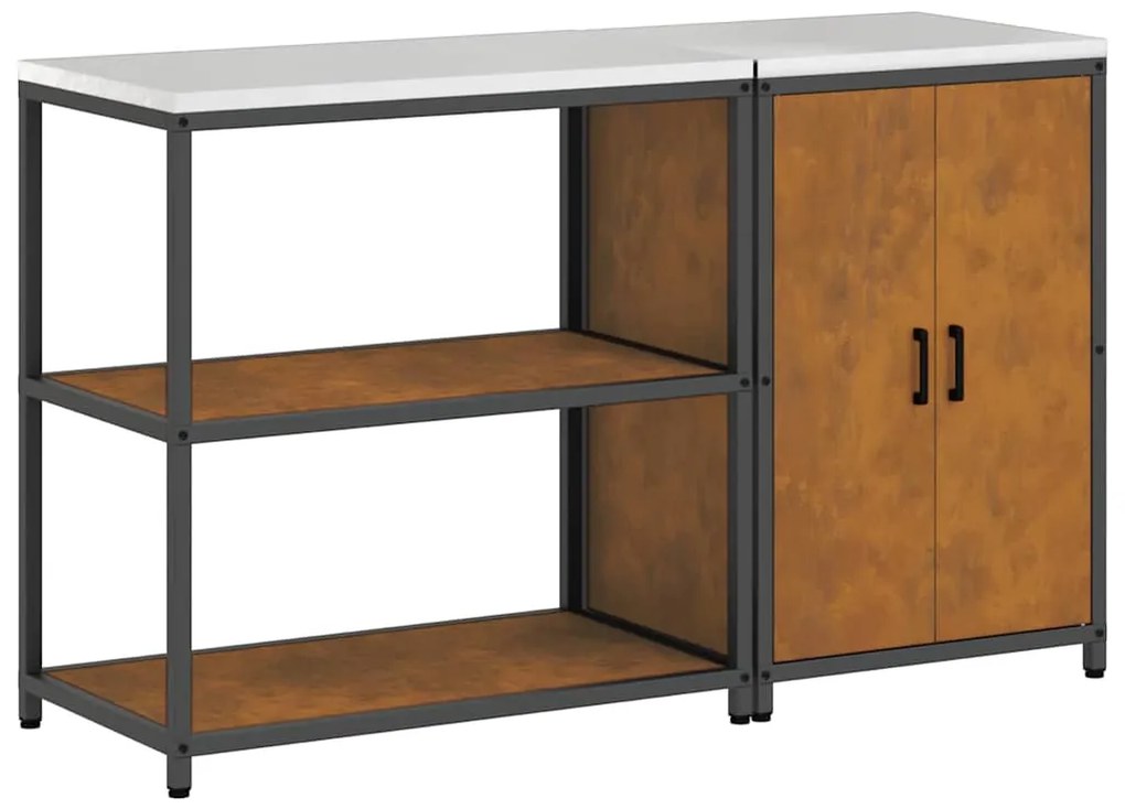 vidaXL Σετ Αποθήκευσης Κουζίνας με ράφι με αποθήκευση 2 pcs Σκ rusty