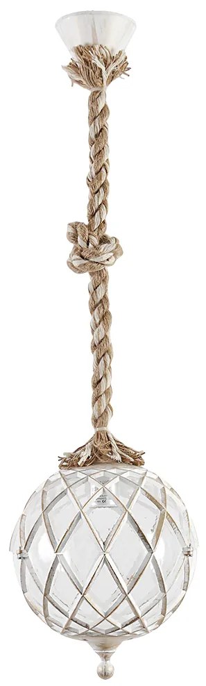 Φωτιστικό Οροφής Μονόφωτο Heronia Helios 31-1109 Rope/White/Gold