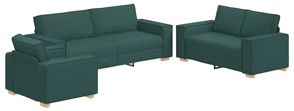vidaXL Σετ Καναπέ 3 pcs Σκούρο Πράσινο 220 x 78 x 84 εκ. ύφασμα
