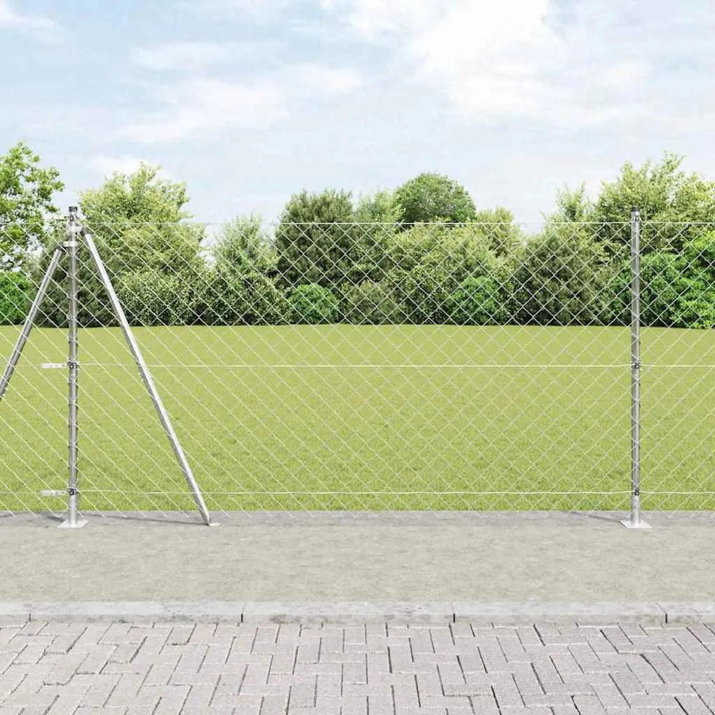 vidaXL Στύλος Περιφράξεων Ασημί 10 x 1,2 μ (60 x 60 χιλιοστά πλέγμα)