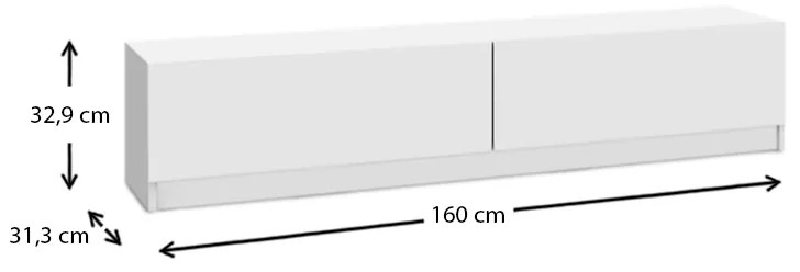 Έπιπλο τηλεόρασης Ahenk Megapap από μελαμίνη χρώμα λευκό 160x31,3x32,9εκ. - GP042-0175,1 - GP042-0175,1