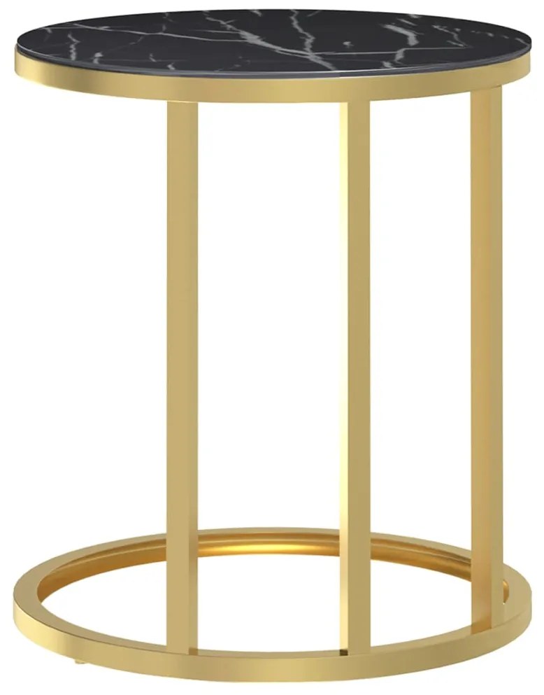 vidaXL Τραπέζι Βοηθητικό Χρυσό / Μαύρο 45 εκ. από Ψημένο Γυαλί