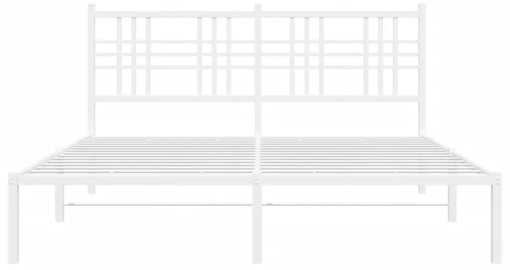 vidaXL Πλαίσιο Κρεβατιού με Κεφαλάρι Λευκό 150 x 200 εκ. Μεταλλικό